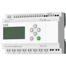 Модуль ЦПУ ПЛК 410 8 DI 6 UI (0-10В/DI) 8 RO 12В-24В DC или 24В AC с Ethernet портом с экраном ONI PLC-410-CPU-14U08R-1AD-00