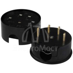 Разъем РШ-ВШ 32А 380В 3Р+РЕ кругл. черн. UNIVersal 1233