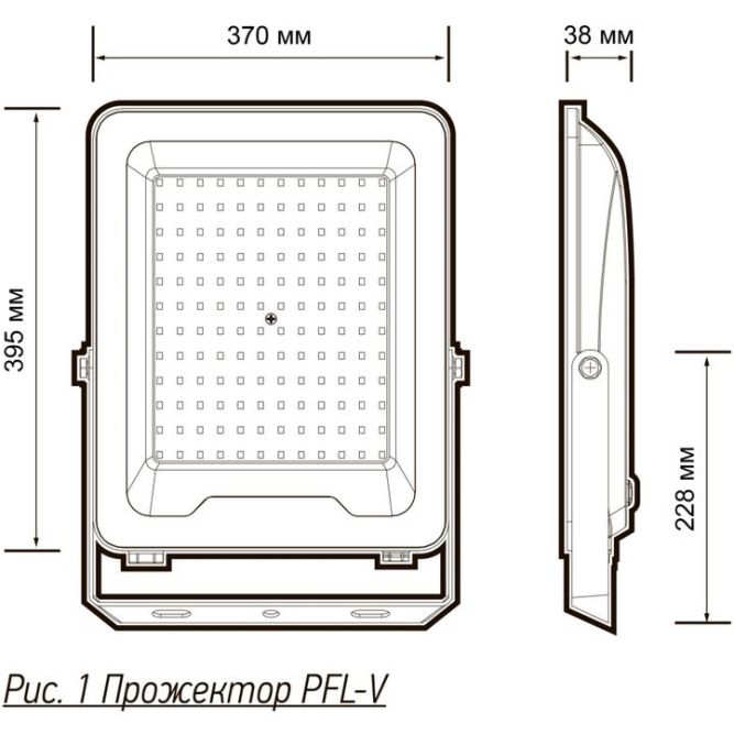 Прожектор светодиодный PFL-V 400Вт 6500К IP65 ДО Pro JazzWay 5045026