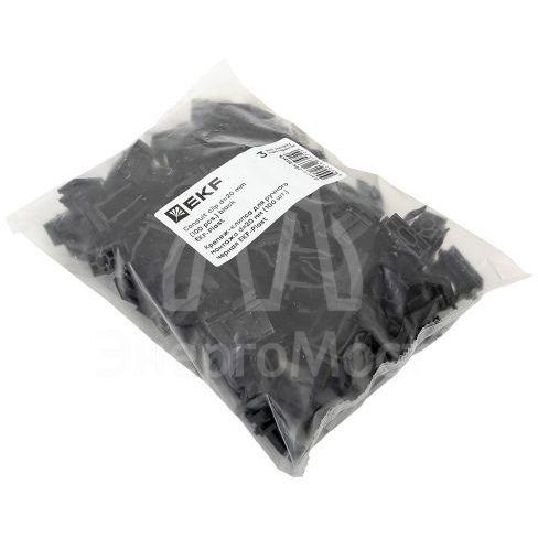 Держатель для труб (клипса) для ручного монтажа d20мм черн. Plast (уп.100шт) EKF derj-z-20s-black