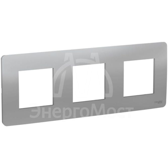 Рамка 3-м UNICA STUDIO алюм. SchE NU200630