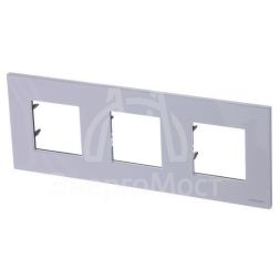 Рамка 3-м 6мод. Zenit бел. ABB 2CLA227300N1101