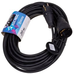 Удлинитель-шнур 1х20м 16А IP44 250В 4кВт оранж. каучук КГ 3х2.5 УХз16 Россия КОСМОС YSHKsm20m-1g(16A)KG