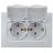 Розетка 2-м СП 16А 250В 2P+E Schuko IP20 с крышкой защ. шторки Plano бел. 1-210-01 Intro Б0053934