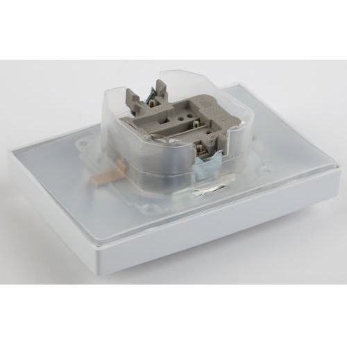 Розетка 2-м СП 16А 250В 2P+E Schuko IP20 с крышкой защ. шторки Plano бел. 1-210-01 Intro Б0053934