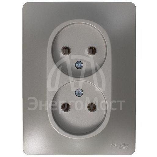 Розетка 2-м СП Glossa 16А IP20 без заземл. в сборе платина SchE GSL001220