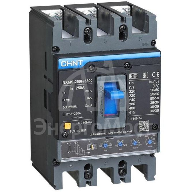 Выключатель автоматический 3п 250А 36кА NXMS-250SF с электрон. расцеп. (R) CHINT 264755