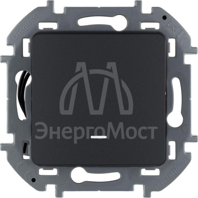 Механизм переключателя 1-кл. Inspiria 10А IP20 250В 10AX с подсветкой / индикацией антрацит Leg 673663