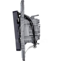 Механизм переключателя 1-кл. Inspiria 10А IP20 250В 10AX с подсветкой / индикацией антрацит Leg 673663