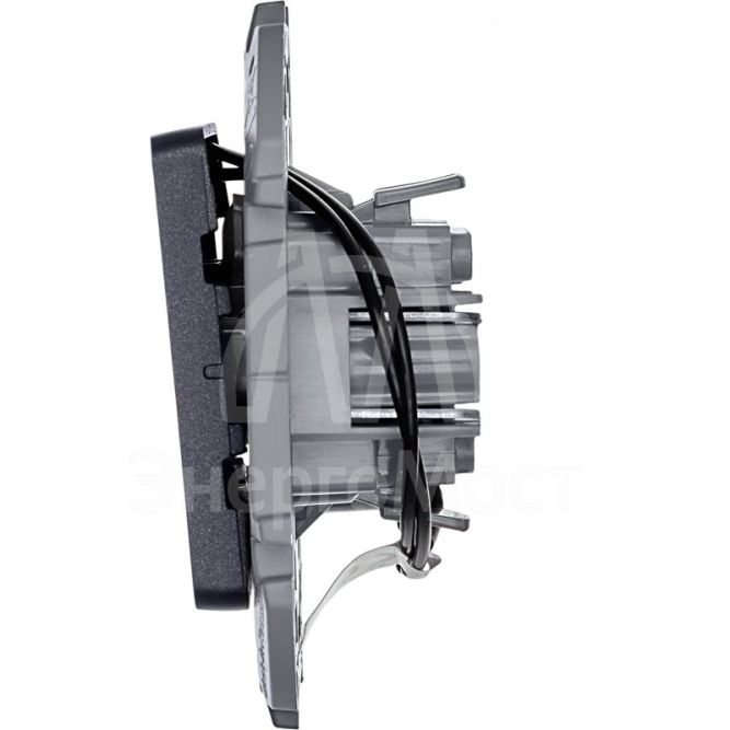 Механизм переключателя 1-кл. Inspiria 10А IP20 250В 10AX с подсветкой / индикацией антрацит Leg 673663