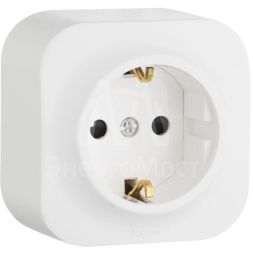 Розетка 1-м ОП Quteo 16А защ. шторки с заземл. бел. Leg 782220