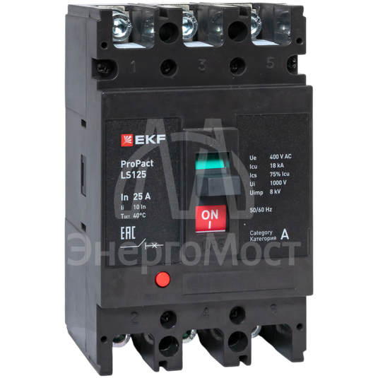Выключатель автоматический 3п 25А 18кА LS125 ProPact EKF mccb-125-18-3-25-ls