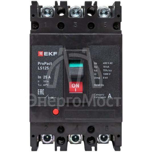 Выключатель автоматический 3п 25А 18кА LS125 ProPact EKF mccb-125-18-3-25-ls