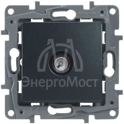 Розетка телевизионная TV СП Etika 2дБ 0-2400МГц с топологией &amp;quot;звезда&amp;quot; механизм антрацит Leg 672651