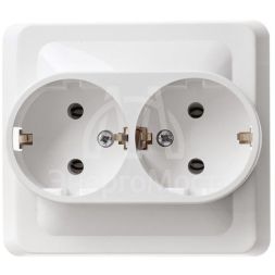 Розетка 2-м СП Этюд 16А с заземл. бел. SchE PC16-007B