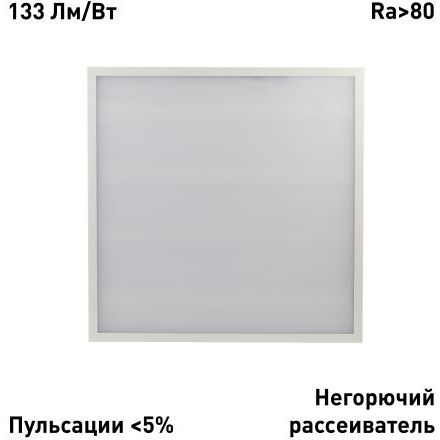 Светильник светодиодный SPO-6-24-6K-M 24Вт 6500К 2800Лм 117Лм/Вт IP40 595х595х19 матов. Эра Б0061290