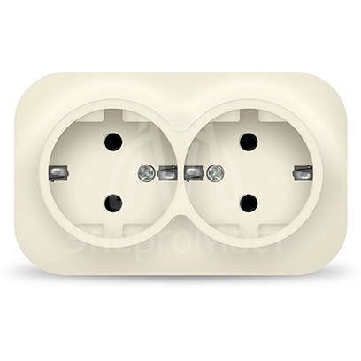 Розетка 2-м ОП 16А IP20 с заземл. сл. кость IONICH 1428