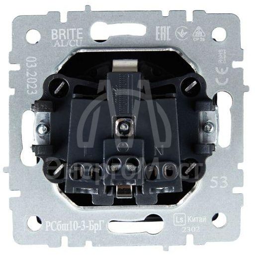 Розетка BRITE РСбш10-3-БрГ 16А IP20 с заземл. защ. шторки с крышкой графит IEK BR-R16-16-K53