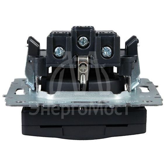 Розетка BRITE РСбш10-3-БрГ 16А IP20 с заземл. защ. шторки с крышкой графит IEK BR-R16-16-K53