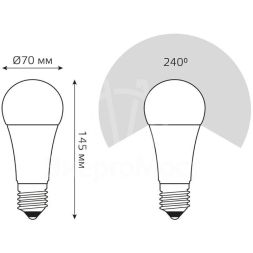 Лампа светодиодная Elementary A67 35Вт E27 4100К Gauss 70225