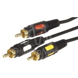 Шнур 3RCA Plug - 3RCA Plug 5м (GOLD) Rexant 17-0215