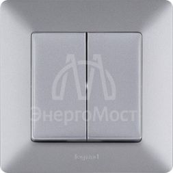 Механизм выключателя 2-кл. СП Valena Life 10А IP20 250В с лиц. панелью безвинт. зажимы алюм. Leg 752605