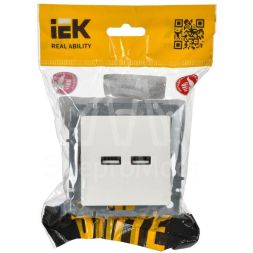 Розетка BRITE USB A+A 3.1А РЮ10-1-БрБ бел. IEK BR-U21-D31-K01