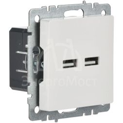 Розетка BRITE USB A+A 3.1А РЮ10-1-БрБ бел. IEK BR-U21-D31-K01