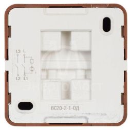 Выключатель 2-кл. ОП Октава 10А IP20 ВС20-2-1-ОД с индикацией дуб IEK EVO21-K04-10-DC