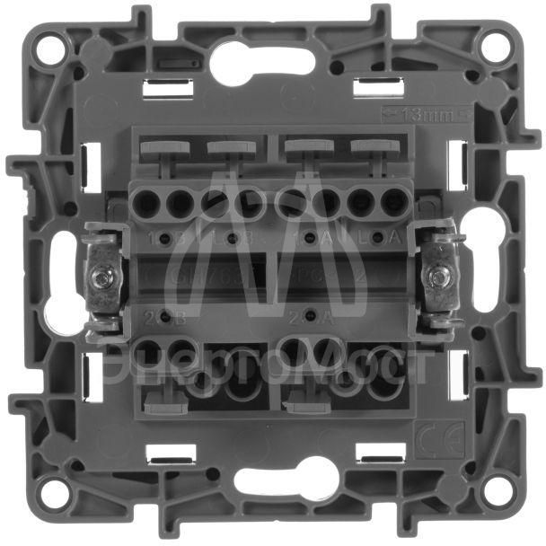 Механизм переключателя 2-кл. СП Etika Plus 10А IP20 250В 10AX безвинт. зажимы антрацит Leg 672612