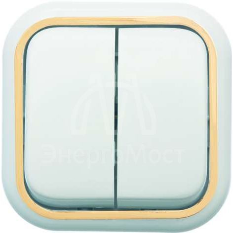 Выключатель 2-кл. ОП Валентина 10А IP20 А56-025 бел./зол. Кунцево 7635