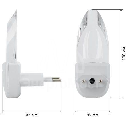 Светильник NN-618-LS-W ночник &amp;quot;Кристалл&amp;quot; от сети с сенсором бел. ЭРА Б0019102
