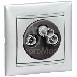 Розетка телевизионная оконечная TV/FM/SAT СП Valena 10дБ 2400МГц механизм алюм. Leg 770136