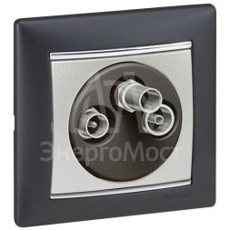 Розетка телевизионная оконечная TV/FM/SAT СП Valena 10дБ 2400МГц механизм алюм. Leg 770136