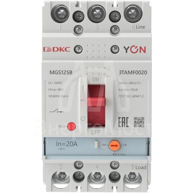 Выключатель автоматический MGS125 3P 16-20A 18kA YON MGS125B-3TAMF0020