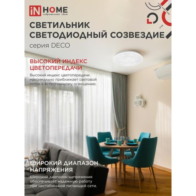 Светильник светодиодный DECO СОЗВЕЗДИЕ 24Вт 230В 6500К 1560лм 300мм IN HOME 4690612025131