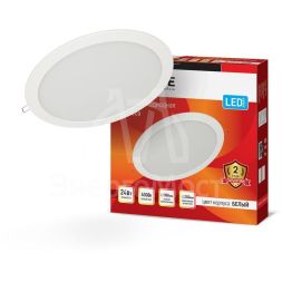Светильник ДВО RLP-eco 24Вт 230В 160-260В 4000К 1680лм 300/285мм бел. IP40 IN HOME 4690612007991
