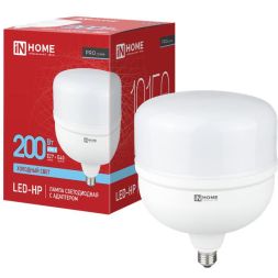 Лампа светодиодная LED-HP-PRO 200Вт 6500К E27 с адаптером E40 19150лм 230В IN HOME 4690612066547