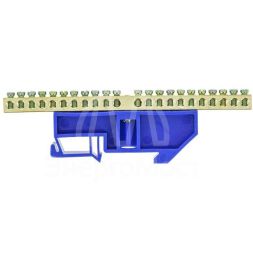 Шина нулевая N 6х9 20 отвер. латунь син. изолятор на DIN-рейку PROxima EKF sn0-63-20-d