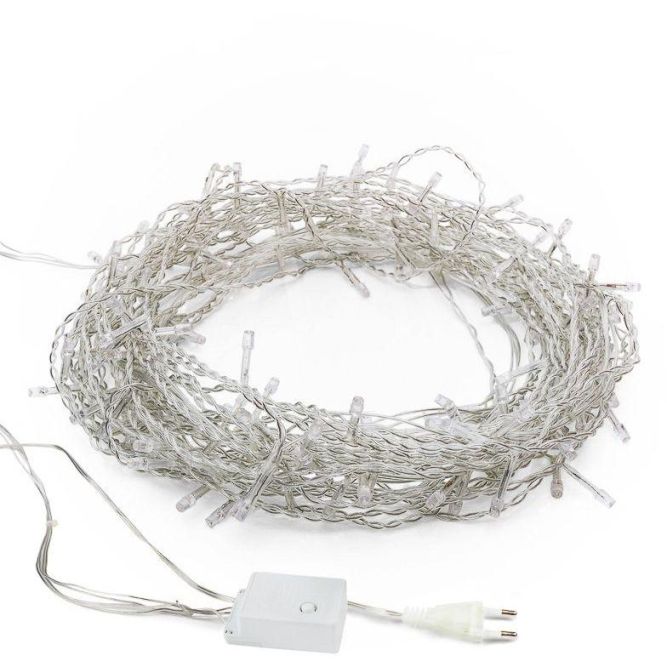 Гирлянда светодиодная &amp;quot;Светодиодный Дождь&amp;quot; 3х2м 240LED бел. IP20 230В свечение с динамикой провод прозр. Neon-Night 235-091