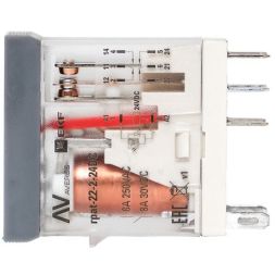 Реле промежуточное с кнопкой и мех. индикацией RPAt 22/2 8А 24В DC EKF rpat-22-2-24DC