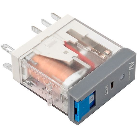 Реле промежуточное с кнопкой и мех. индикацией RPAt 22/2 8А 24В DC EKF rpat-22-2-24DC