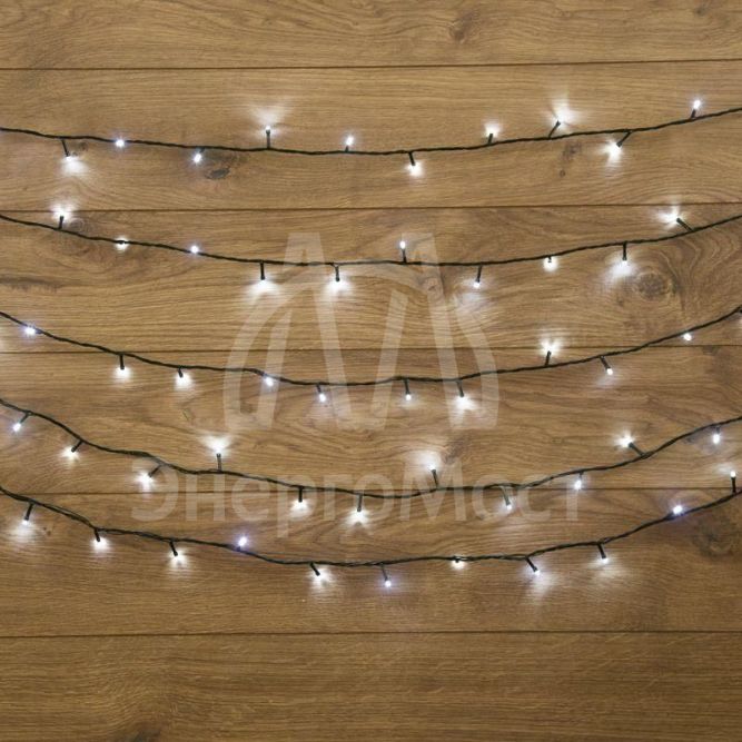 Гирлянда &amp;quot;Твинкл-Лайт&amp;quot; (с контроллером 8 режимов) 20м 160LED 10Вт 230В IP20 бел. провод темн.-зел. ПВХ NEON-NIGHT 303-115
