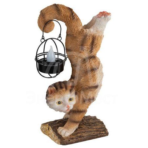 Светильник уличный ERASF22-01 Кот Акробат на солнечных батареях садовый 37см ЭРА Б0053352