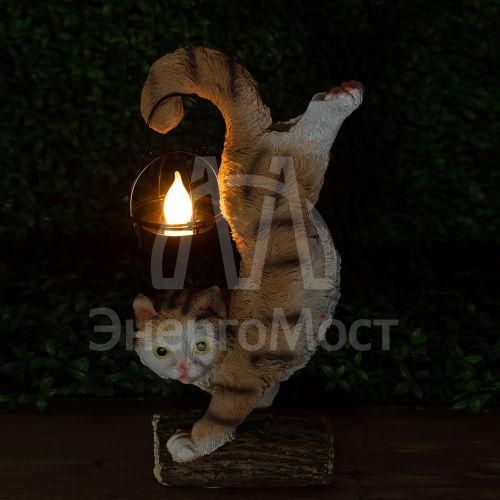 Светильник уличный ERASF22-01 Кот Акробат на солнечных батареях садовый 37см ЭРА Б0053352