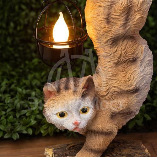 Светильник уличный ERASF22-01 Кот Акробат на солнечных батареях садовый 37см ЭРА Б0053352