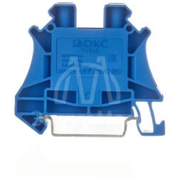 Клемма проходная винтовой зажим 2 точки подключения 10кв.мм син. DKC TUR-10-BU