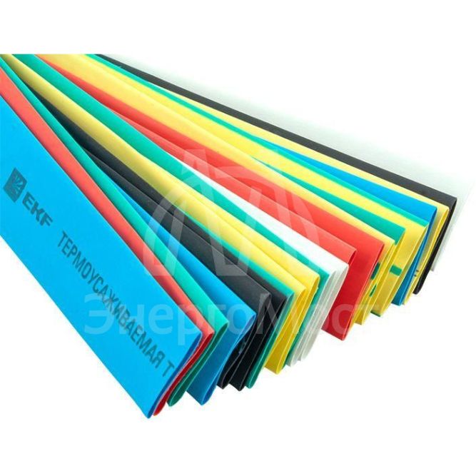 Набор трубок термоусадочных ТУТ нг тонкостен. 12/6 (7 цветов по 3шт 100мм) EKF tut-n-12