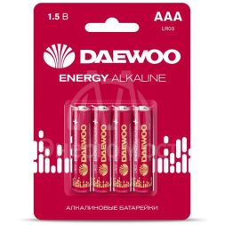 Элемент питания алкалиновый AAA/LR03 1.5В Energy Alkaline 2021 BL-4 (уп.4шт) DAEWOO 5029903