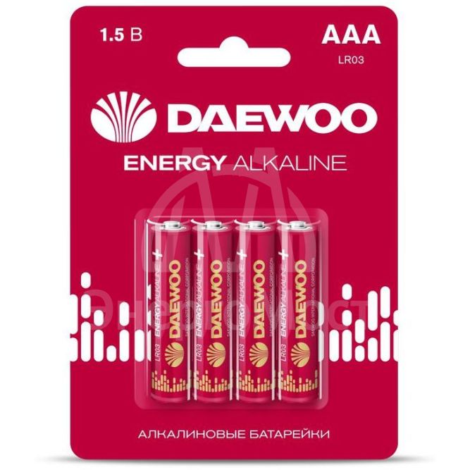 Элемент питания алкалиновый AAA/LR03 1.5В Energy Alkaline 2021 BL-4 (уп.4шт) DAEWOO 5029903